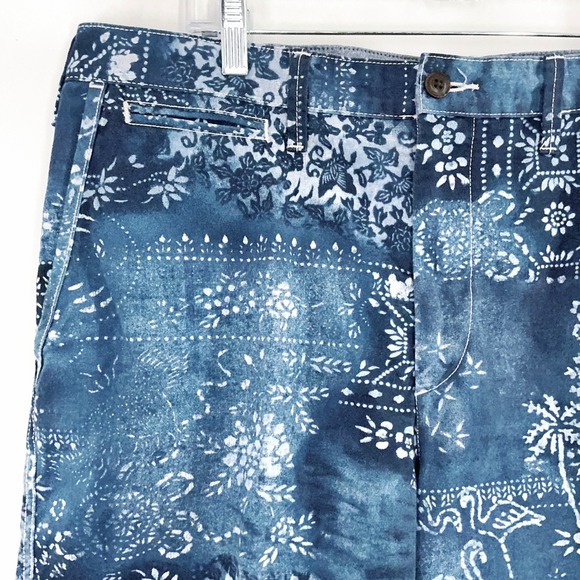 Polo Ralph Lauren Shorts Mens 36 Blue Patchwork Bandana Print Cotton Relaxed Fit - Picture 3 of 10